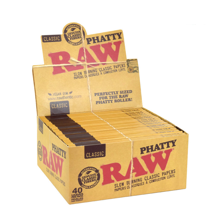 RAW | Classic Natural Unrefined Hemp Rolling Papers – Phatty King Size (24 packs)