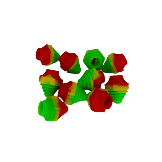 Silicone Cap - Fit For 510 Batteries - Bag of 10 Rasta Colors