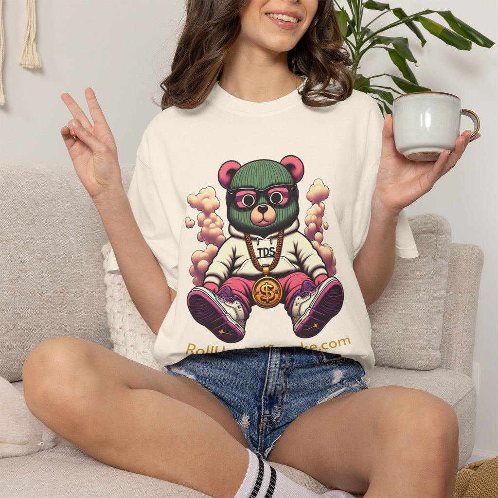 Bear Blazer T-Shirt — Streetwear Graphic Tee with ‘RollUpandSmoke.com’ Design