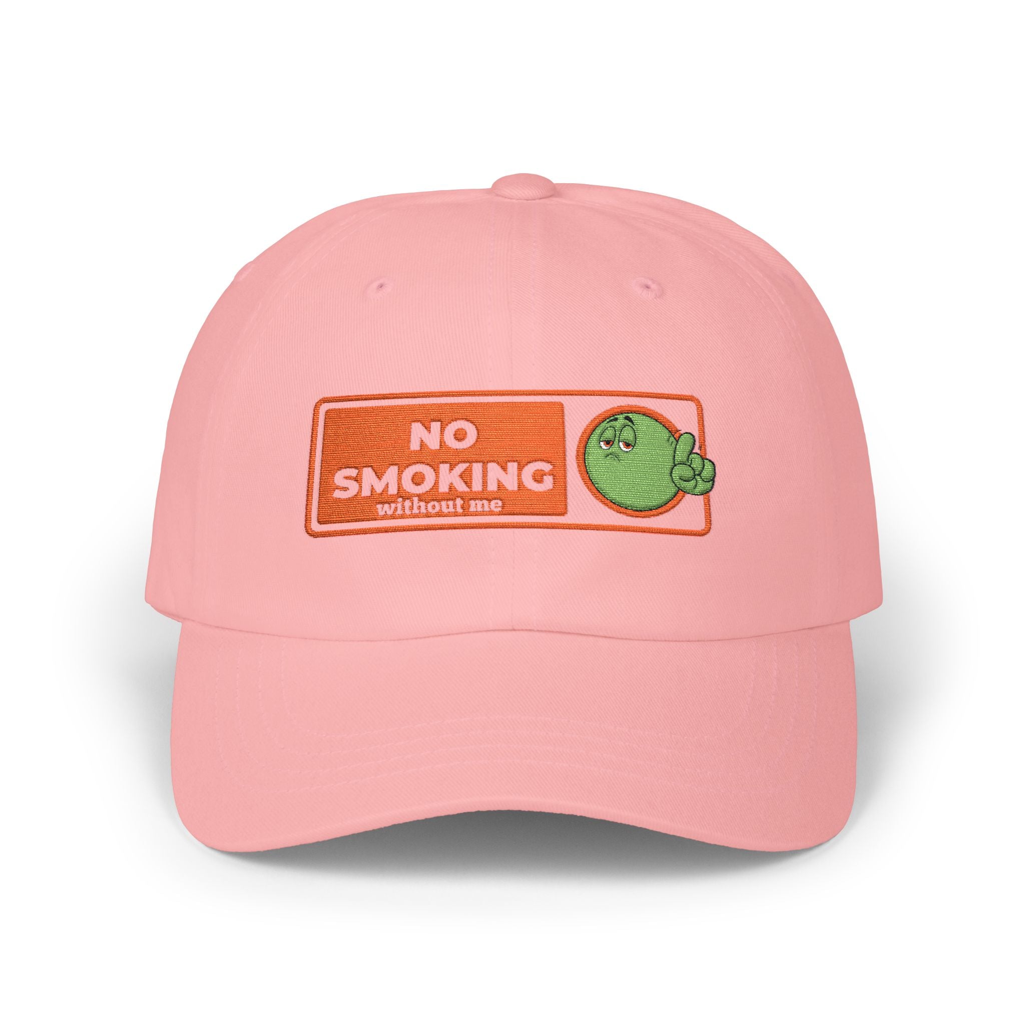 Dad Cap — “No Smoking Without Me” Patch Hat with Green Budd