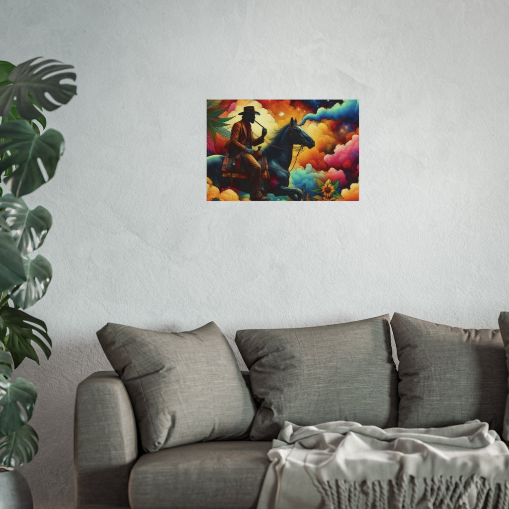 Fine Art Poster — Psychedelic Cowboy on Horseback Wall Art