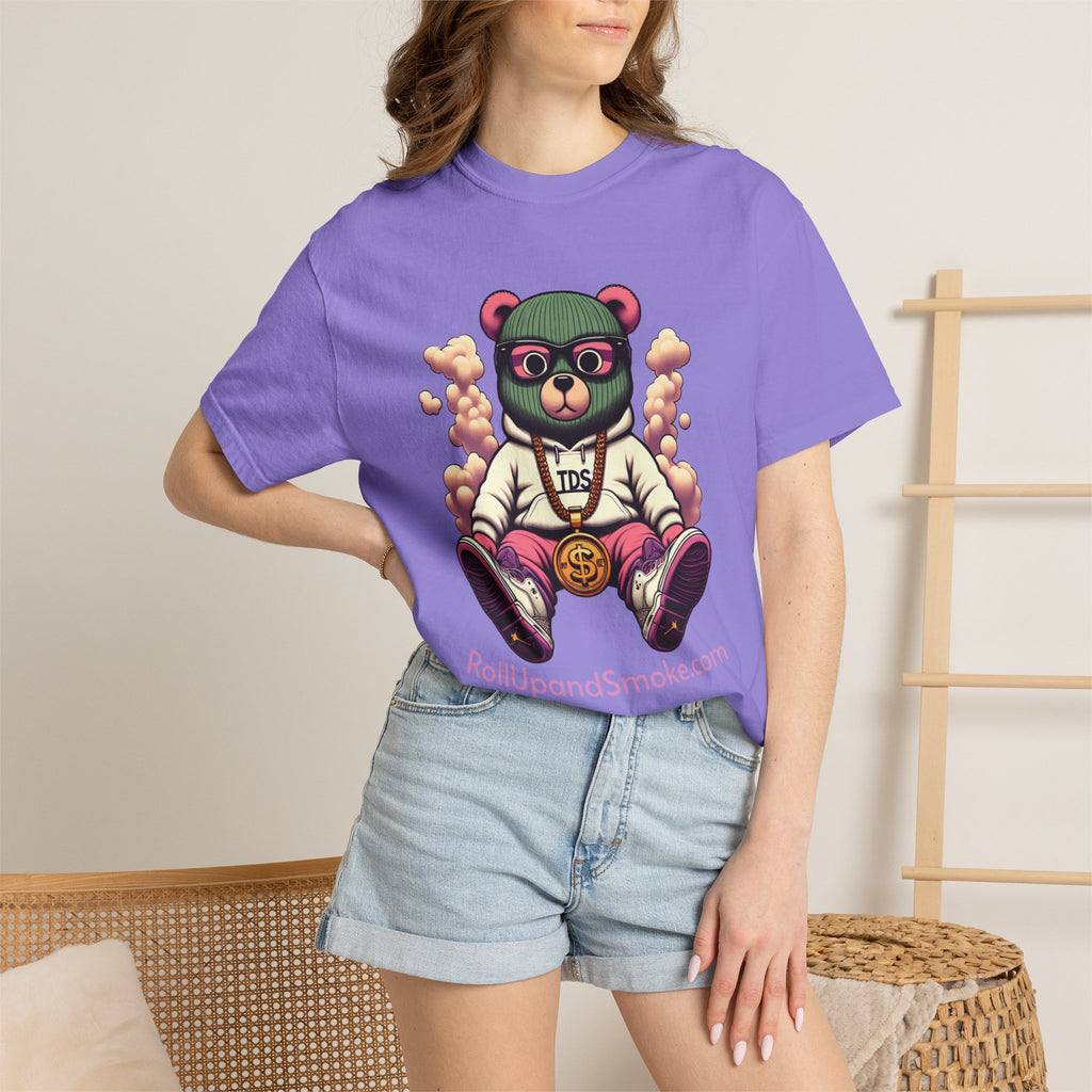 Bear Blazer T-Shirt — Streetwear Graphic Tee with ‘RollUpandSmoke.com’ Design