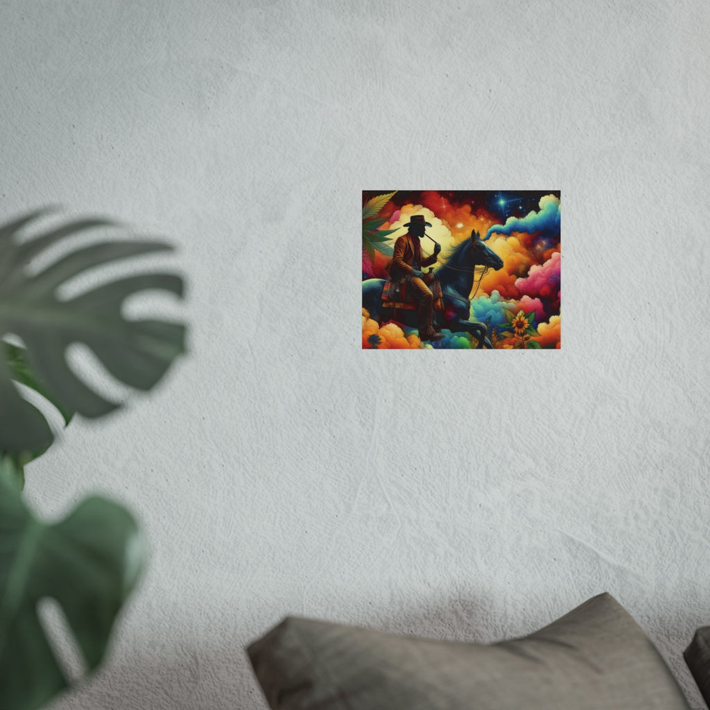 Fine Art Poster — Psychedelic Cowboy on Horseback Wall Art