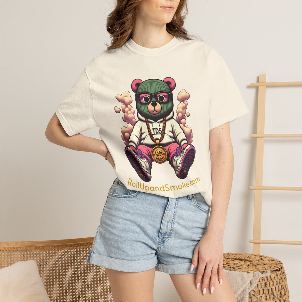 Bear Blazer T-Shirt — Streetwear Graphic Tee with ‘RollUpandSmoke.com’ Design
