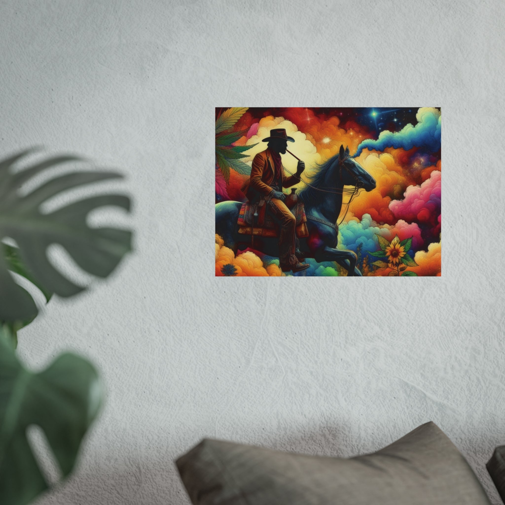 Fine Art Poster — Psychedelic Cowboy on Horseback Wall Art