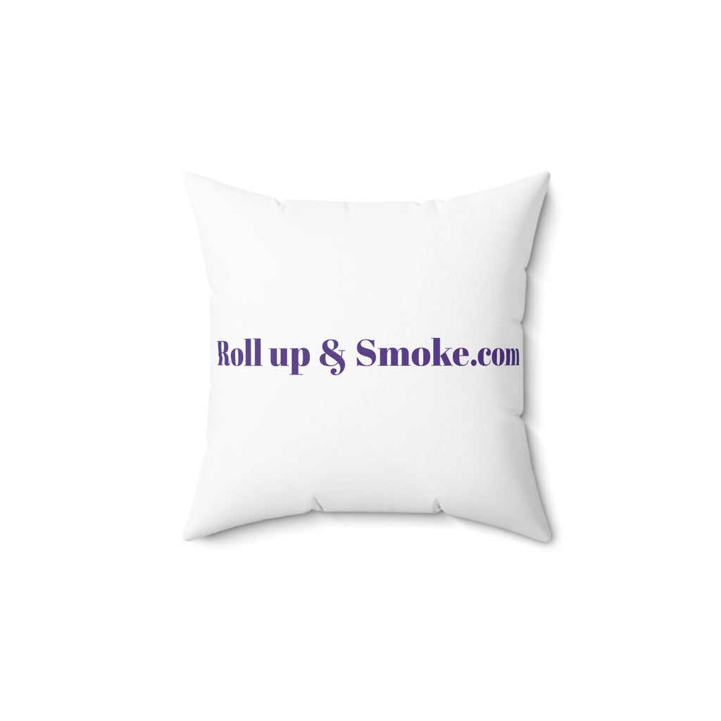 Stoner Bear Decorative Pillow — 'Roll Up & Smoke' Purple Cannabis Graphic Throw Pillow