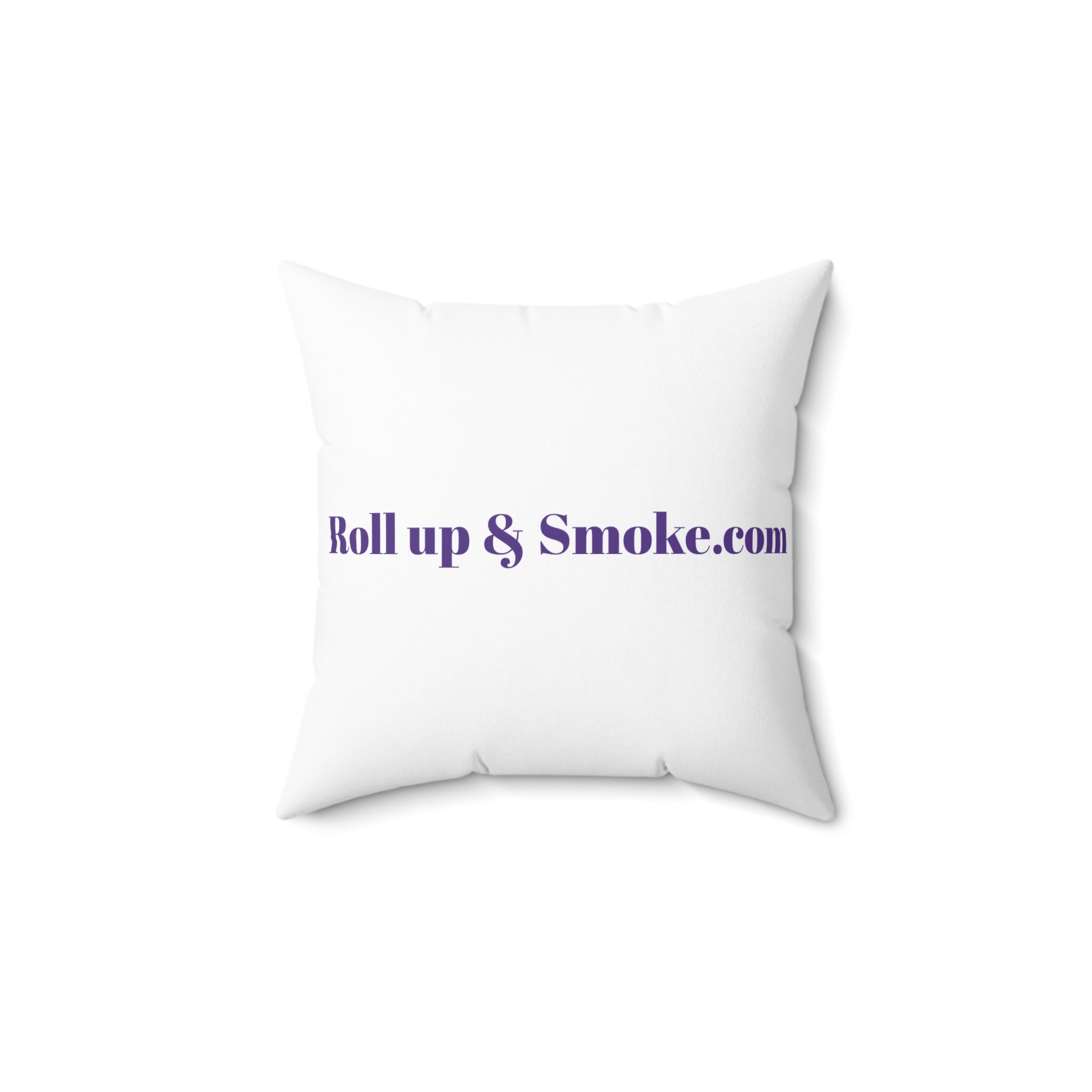 Stoner Bear Decorative Pillow — 'Roll Up & Smoke' Purple Cannabis Graphic Throw Pillow