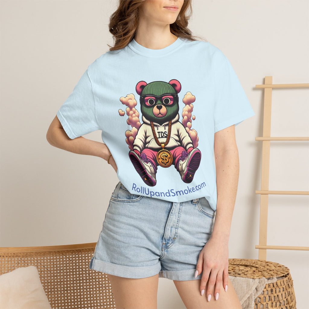 Bear Blazer T-Shirt — Streetwear Graphic Tee with ‘RollUpandSmoke.com’ Design