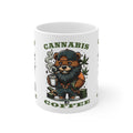 Cannabis & Coffee Bear Mug — 11oz Ceramic Coffee Cup for Cannabis Lovers