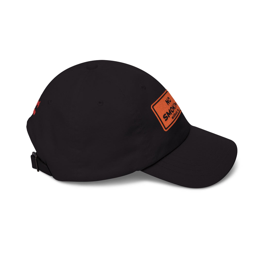 Dad Cap — “No Smoking Without Me” Patch Hat with Green Budd
