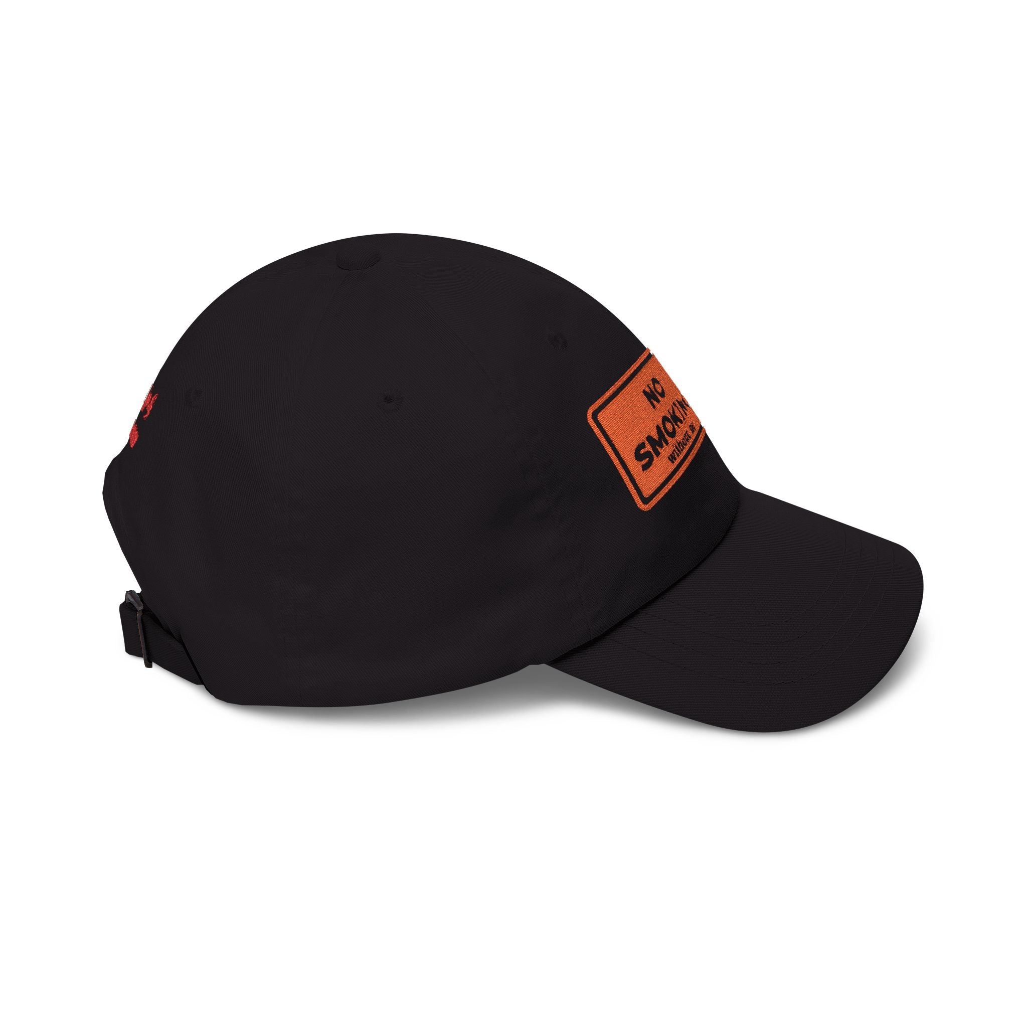 Dad Cap — “No Smoking Without Me” Patch Hat with Green Budd