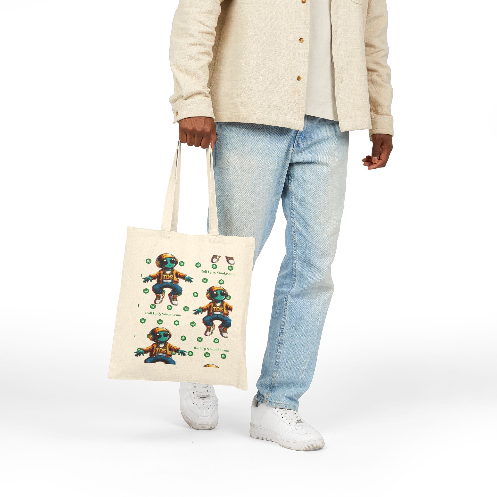 Tote Bag — Playful Retro Astronaut Illustration Canvas Tote
