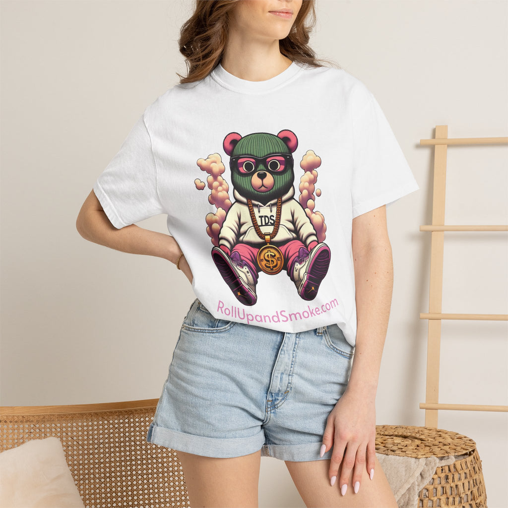 Bear Blazer T-Shirt — Streetwear Graphic Tee with ‘RollUpandSmoke.com’ Design