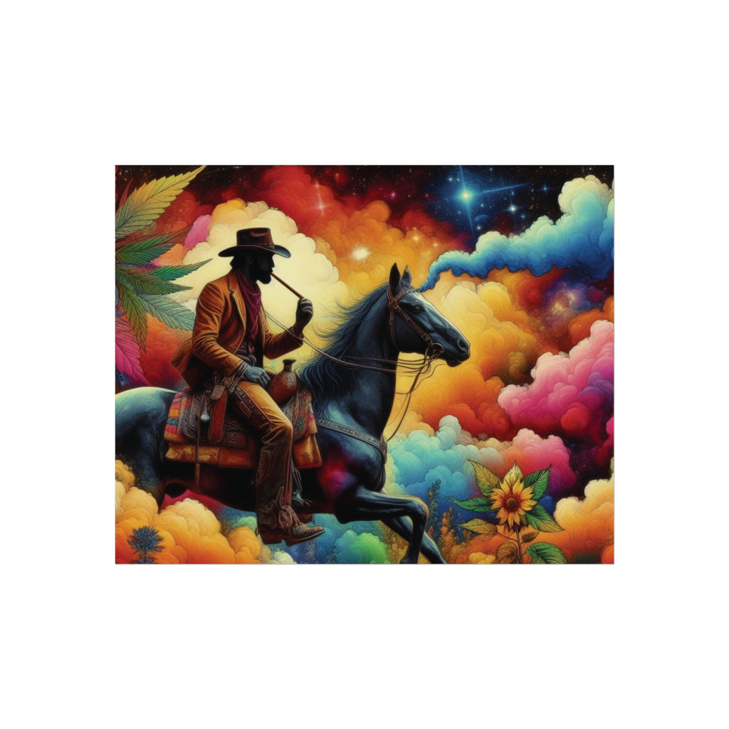 Fine Art Poster — Psychedelic Cowboy on Horseback Wall Art