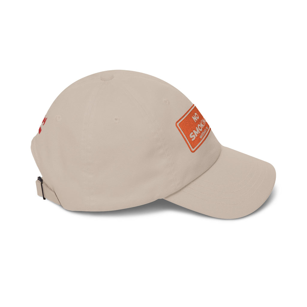 Dad Cap — “No Smoking Without Me” Patch Hat with Green Budd
