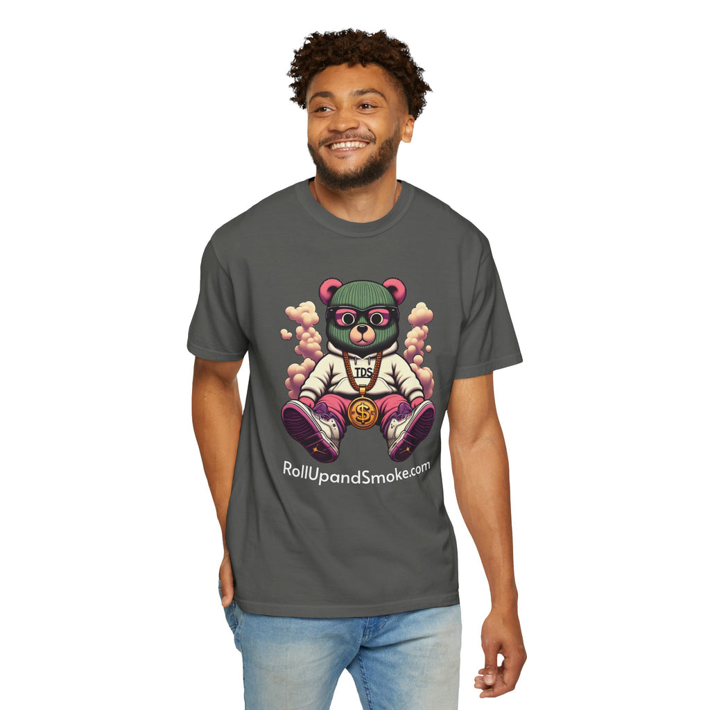 Bear Blazer T-Shirt — Streetwear Graphic Tee with ‘RollUpandSmoke.com’ Design