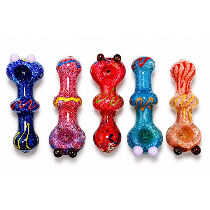 4.25" Textured Fumed Glass Hand Pipe