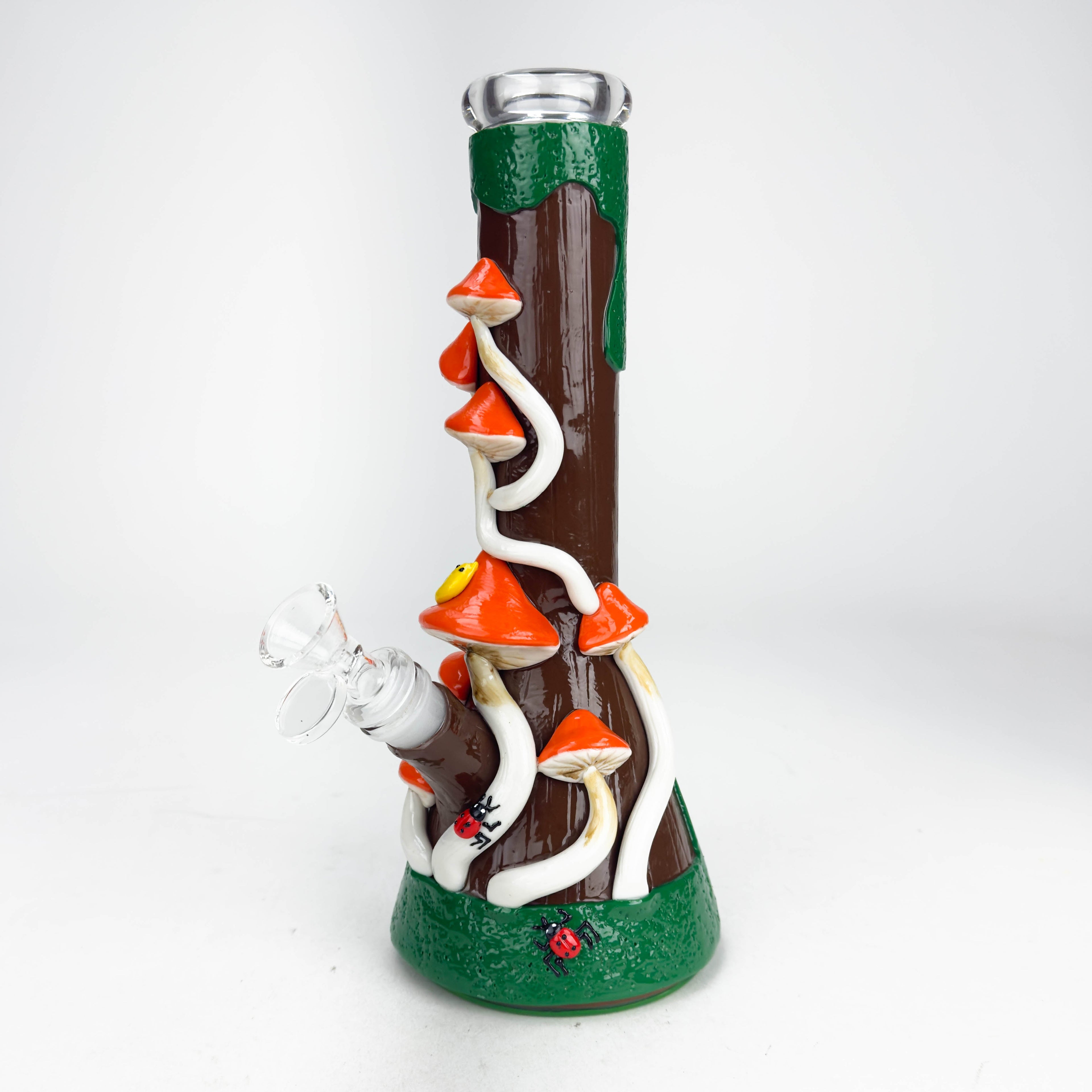 10" 3D Mushroom Design Glass Beaker Bong