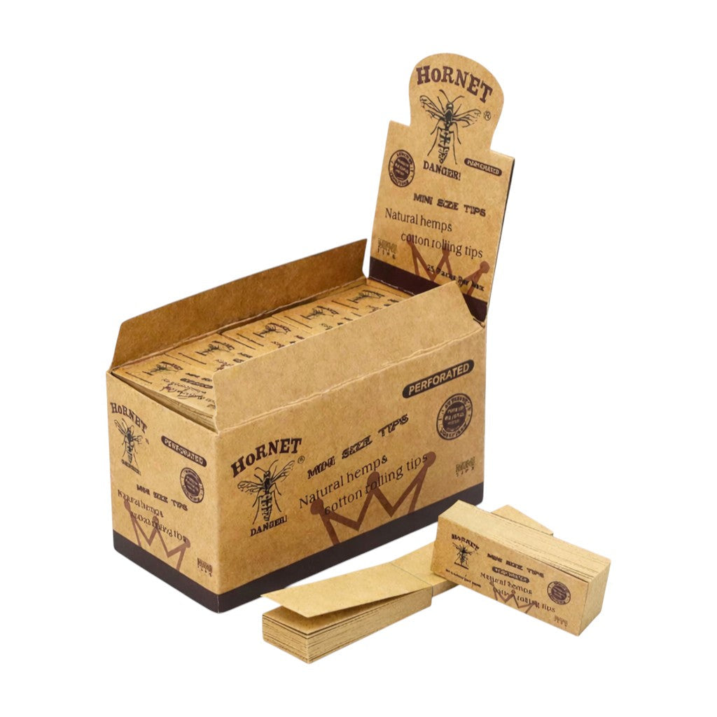 Hornet | Mini Natural Hemp Rolling Tips – Brown (25-Booklet)