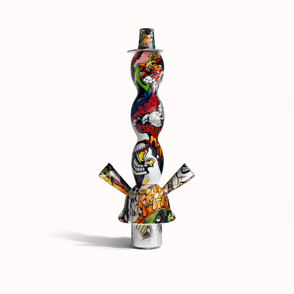 18" Graffiti Duo Hookah Dual-Hose Glass Hookah