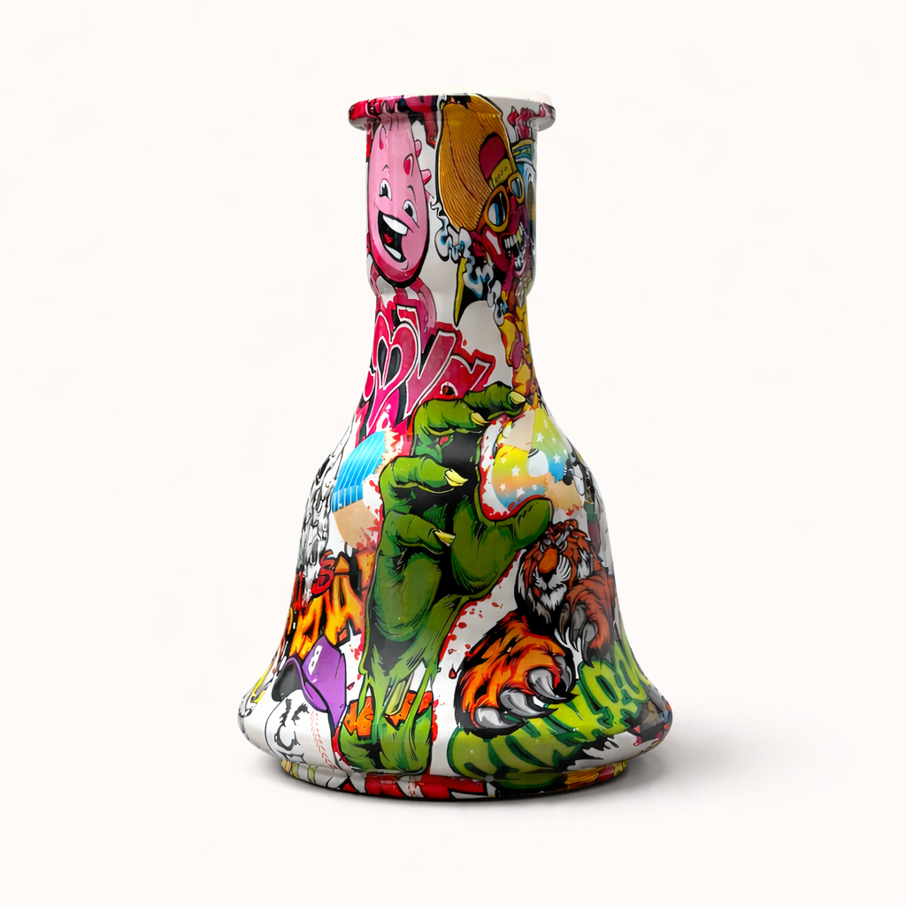 18" Graffiti Duo Hookah Dual-Hose Glass Hookah
