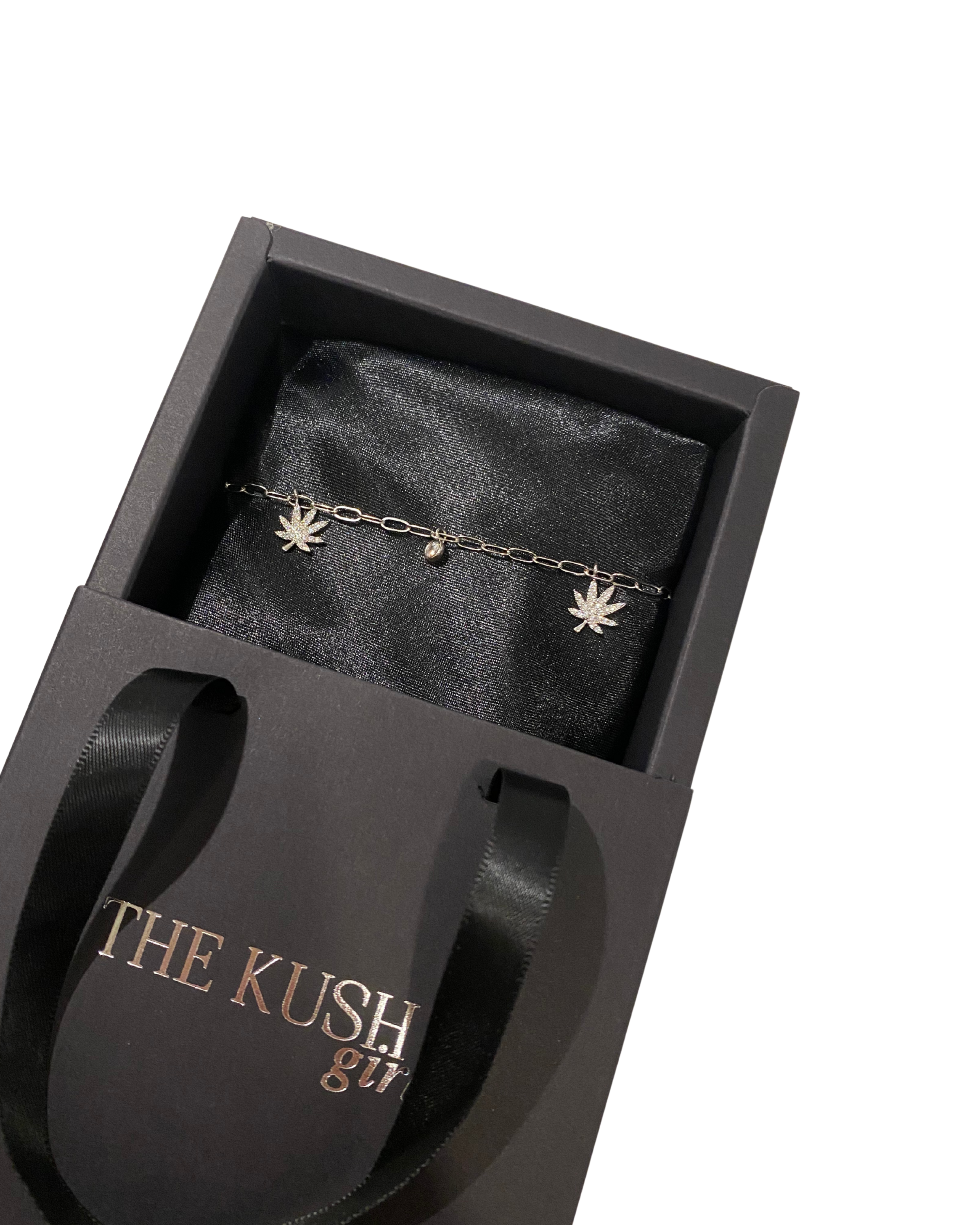 The Kush Girls | SILVER CANNABIS CHARMED BRACELET