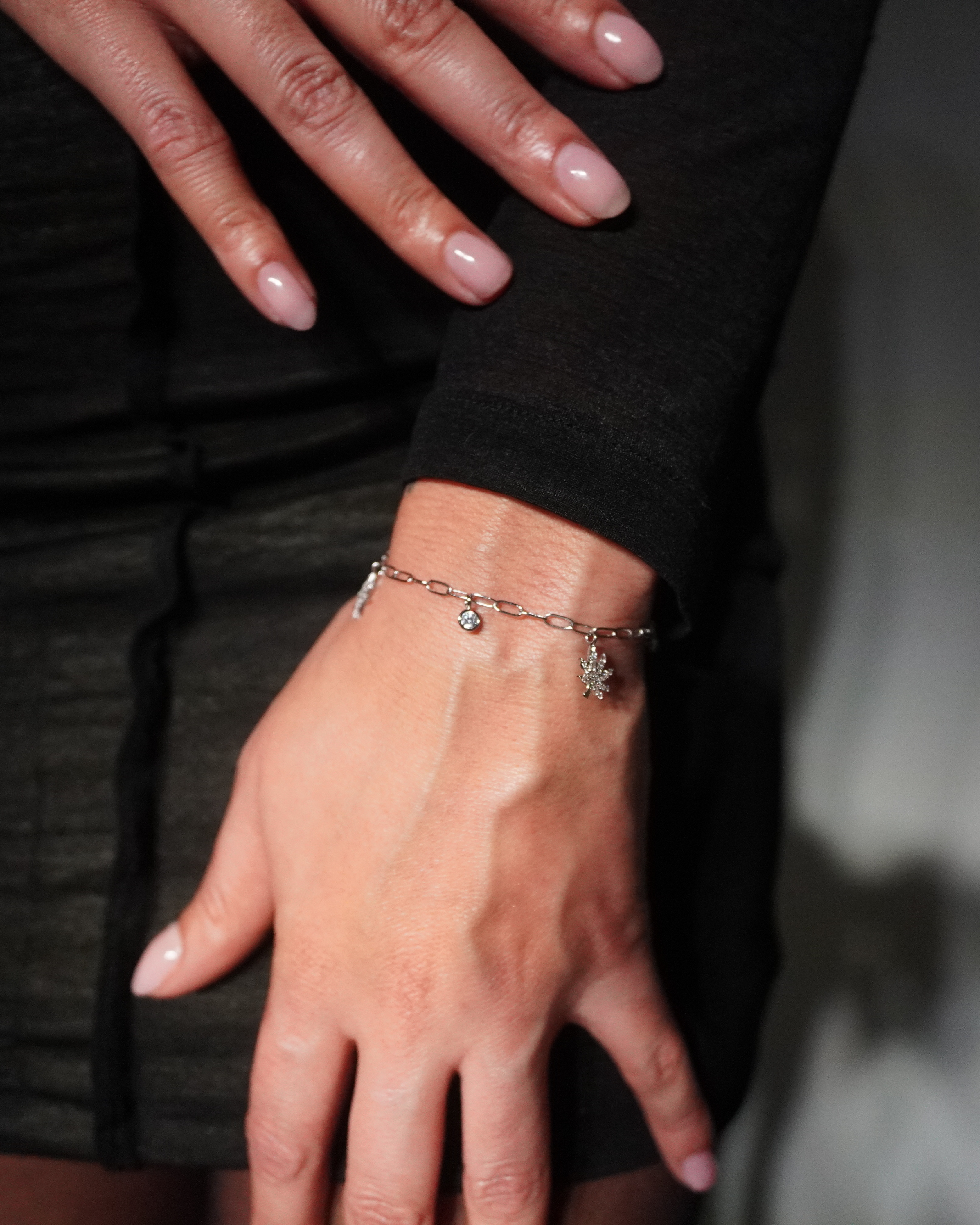 The Kush Girls | SILVER CANNABIS CHARMED BRACELET