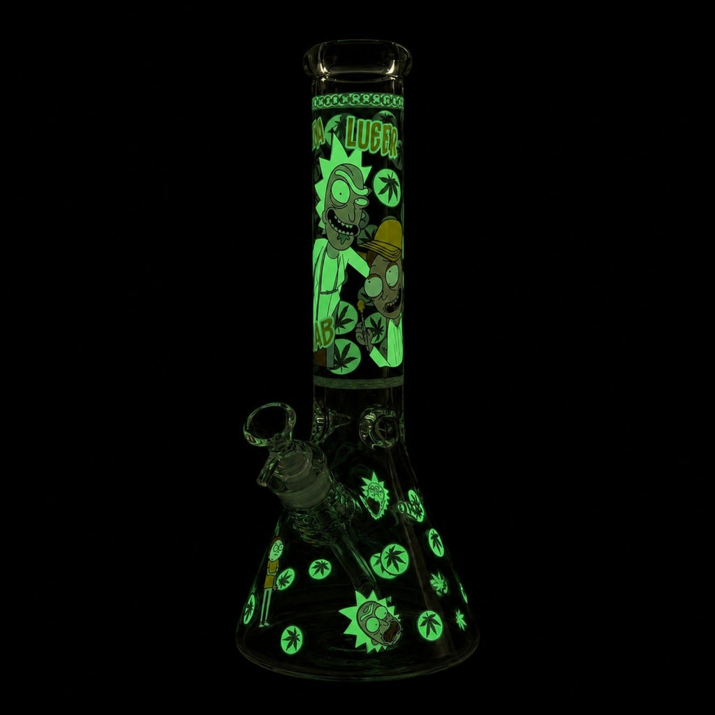 14" 7mm Interdimensional Glow Beaker Bong