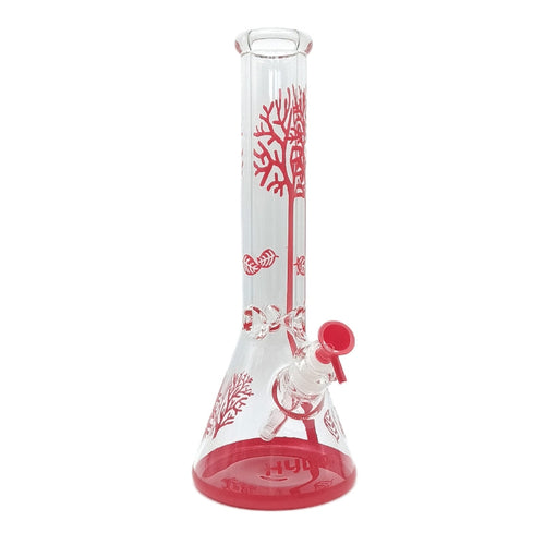 14" Tree Design Hydro Glass Bong  (MST048)