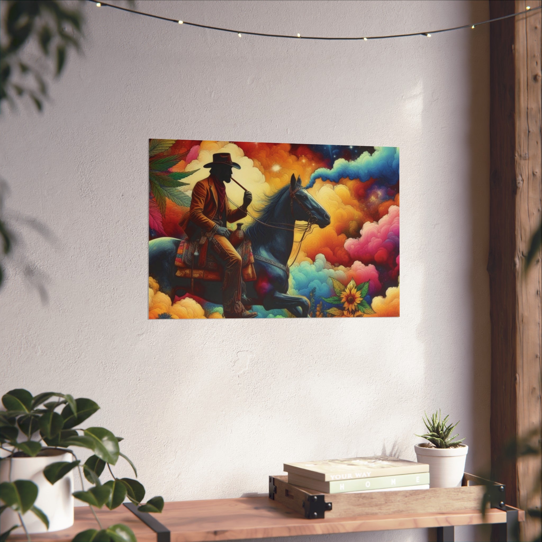 Fine Art Poster — Psychedelic Cowboy on Horseback Wall Art