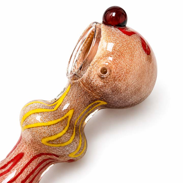 4.25" Textured Fumed Glass Hand Pipe