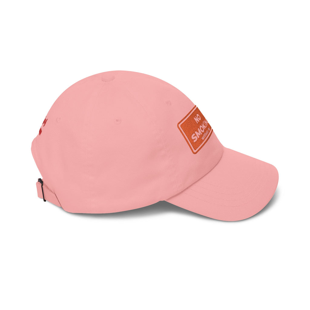 Dad Cap — “No Smoking Without Me” Patch Hat with Green Budd