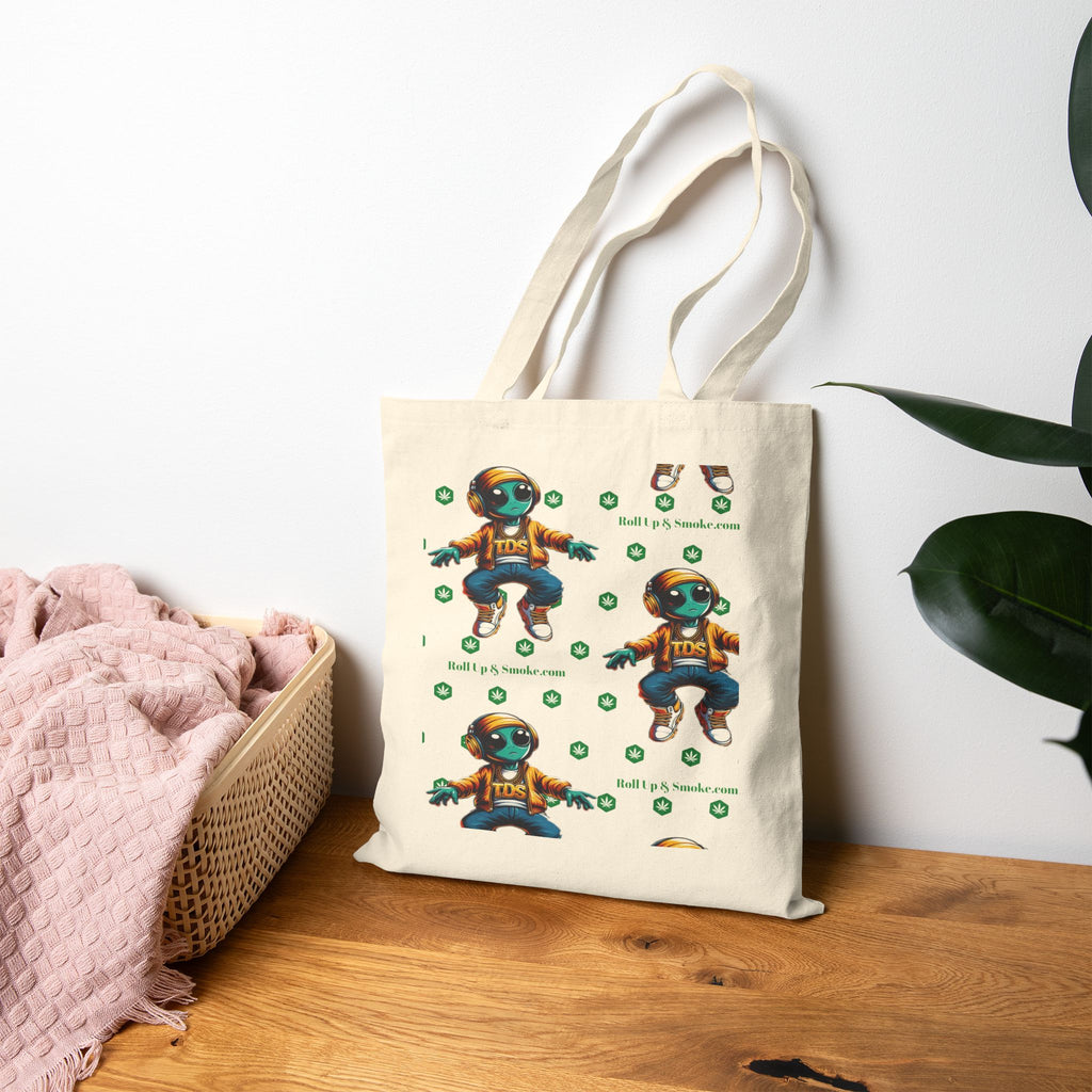 Tote Bag — Playful Retro Astronaut Illustration Canvas Tote