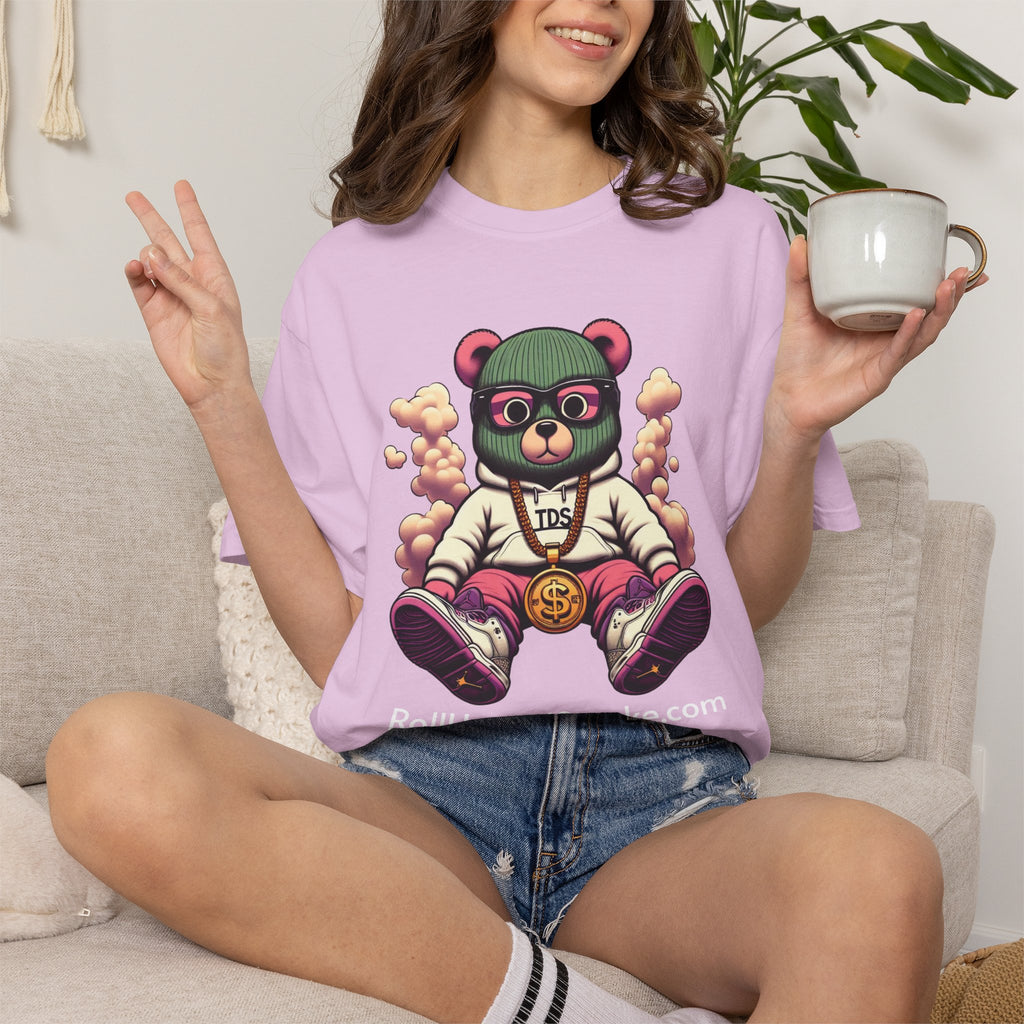 Bear Blazer T-Shirt — Streetwear Graphic Tee with ‘RollUpandSmoke.com’ Design