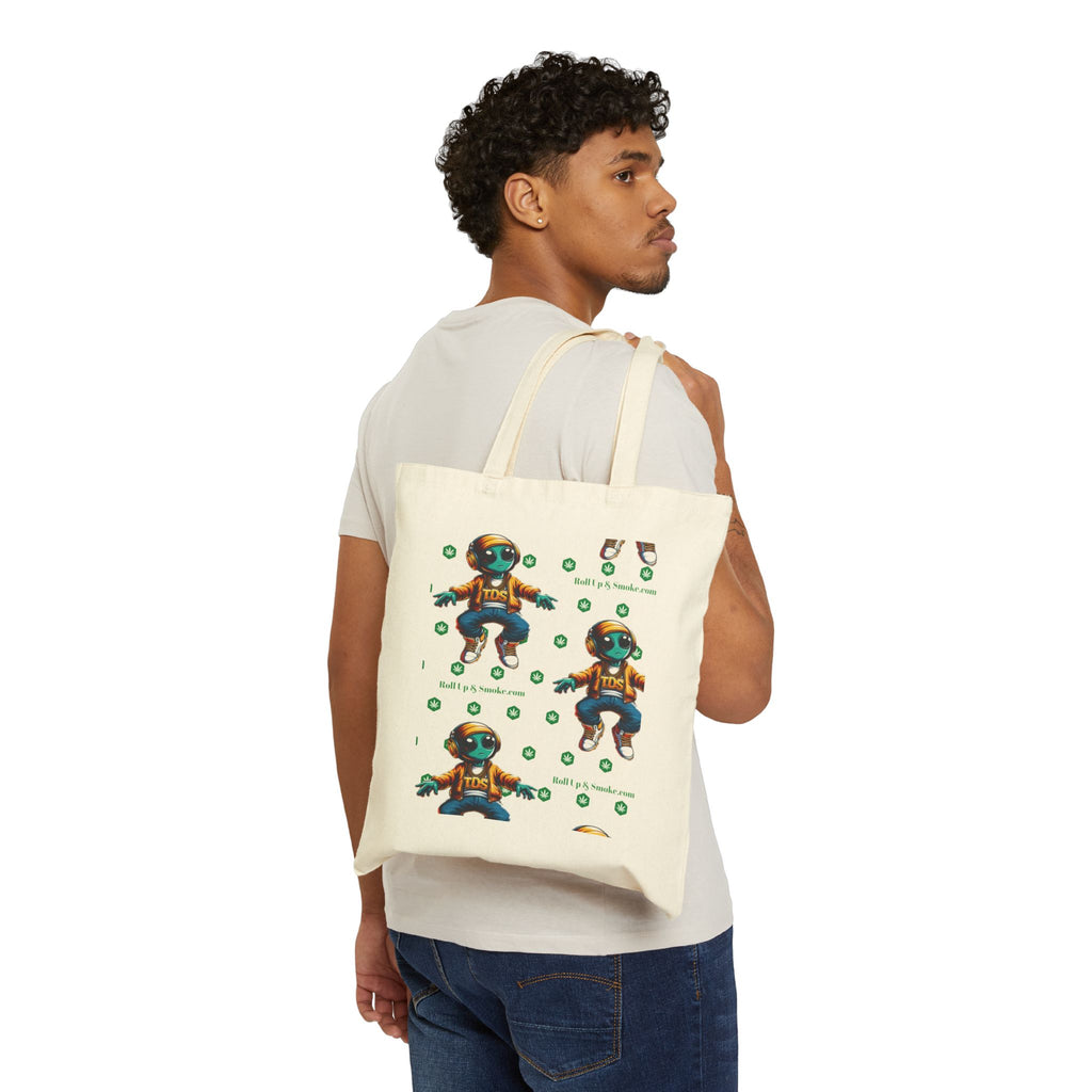 Tote Bag — Playful Retro Astronaut Illustration Canvas Tote
