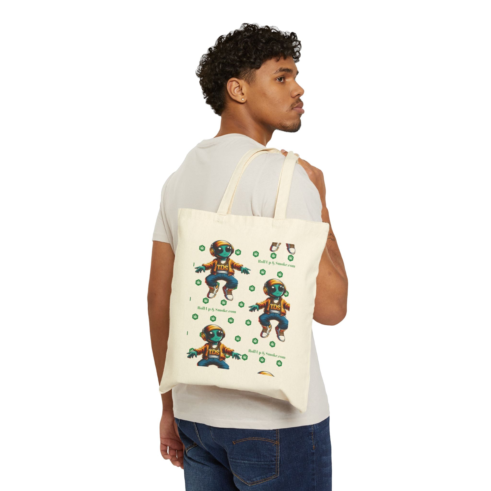 Tote Bag — Playful Retro Astronaut Illustration Canvas Tote
