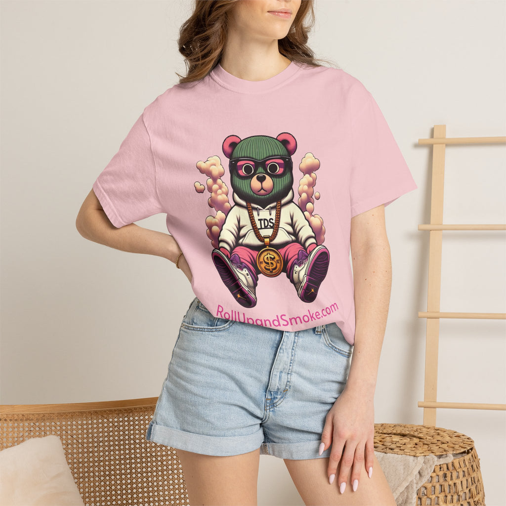 Bear Blazer T-Shirt — Streetwear Graphic Tee with ‘RollUpandSmoke.com’ Design