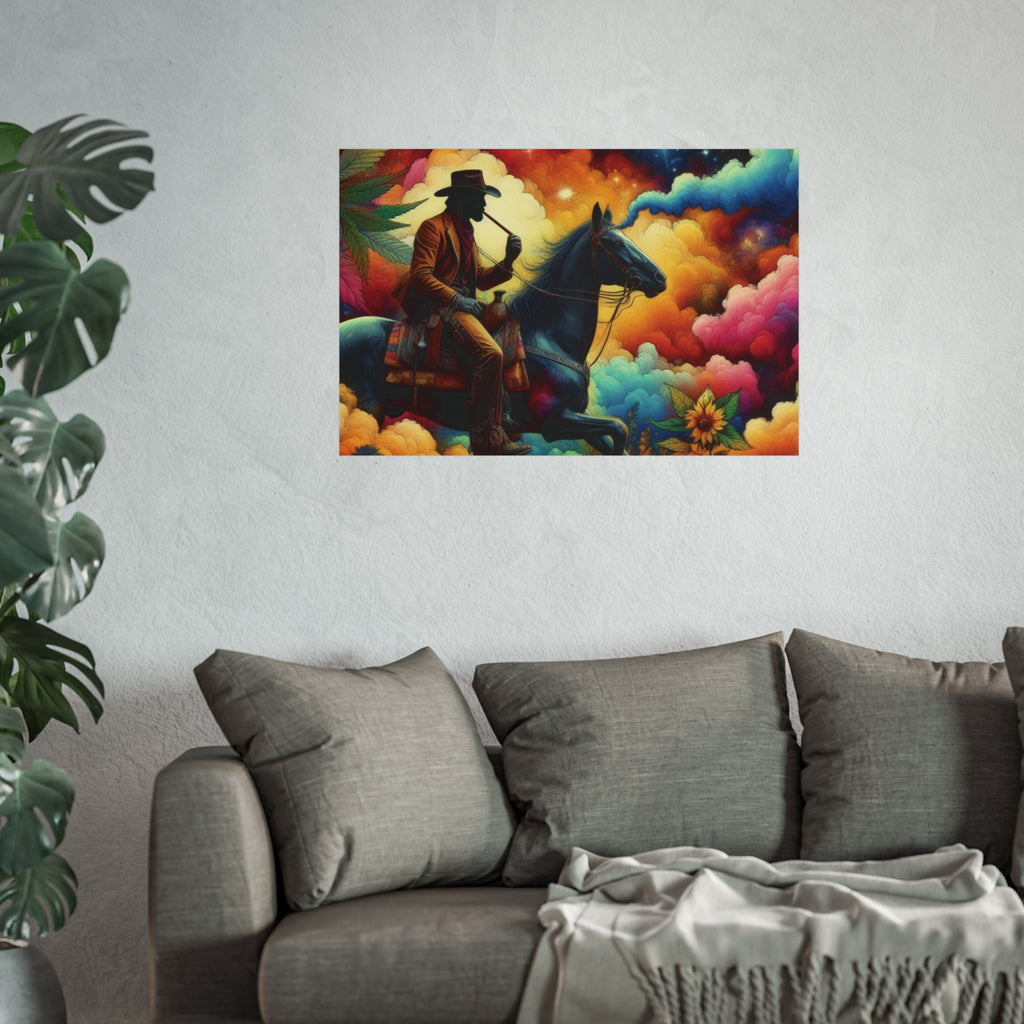 Fine Art Poster — Psychedelic Cowboy on Horseback Wall Art