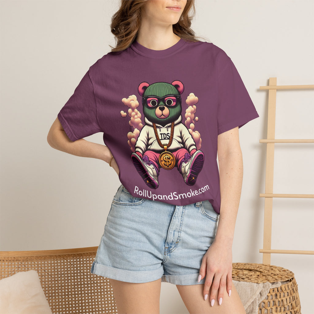 Bear Blazer T-Shirt — Streetwear Graphic Tee with ‘RollUpandSmoke.com’ Design