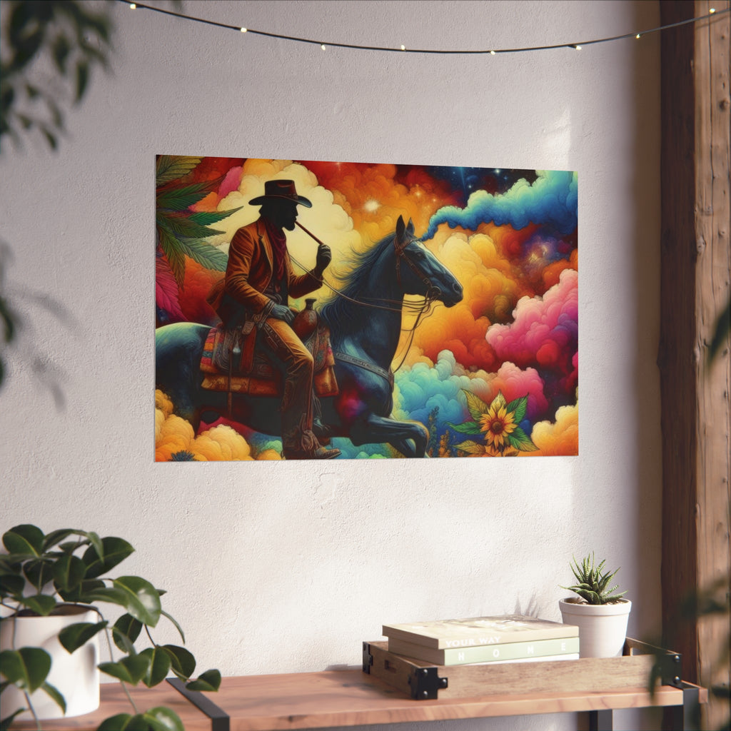 Fine Art Poster — Psychedelic Cowboy on Horseback Wall Art