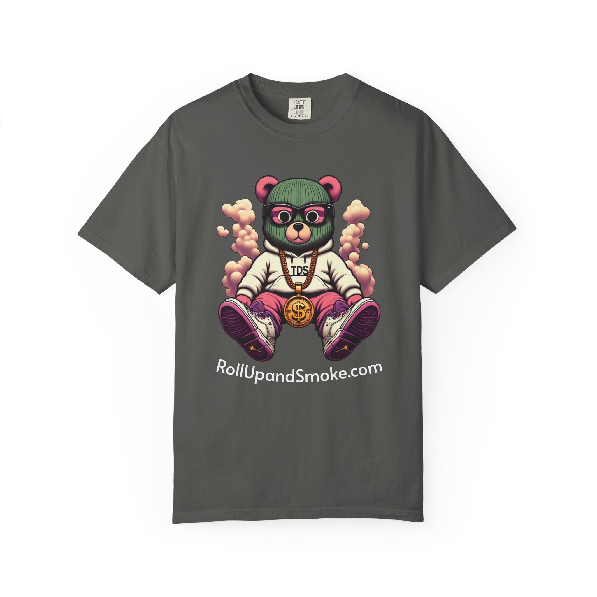 Bear Blazer T-Shirt — Streetwear Graphic Tee with ‘RollUpandSmoke.com’ Design