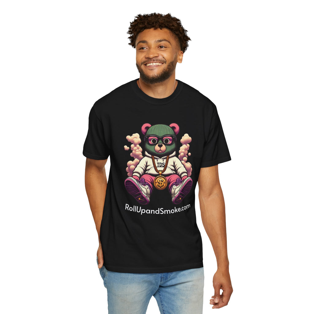 Bear Blazer T-Shirt — Streetwear Graphic Tee with ‘RollUpandSmoke.com’ Design