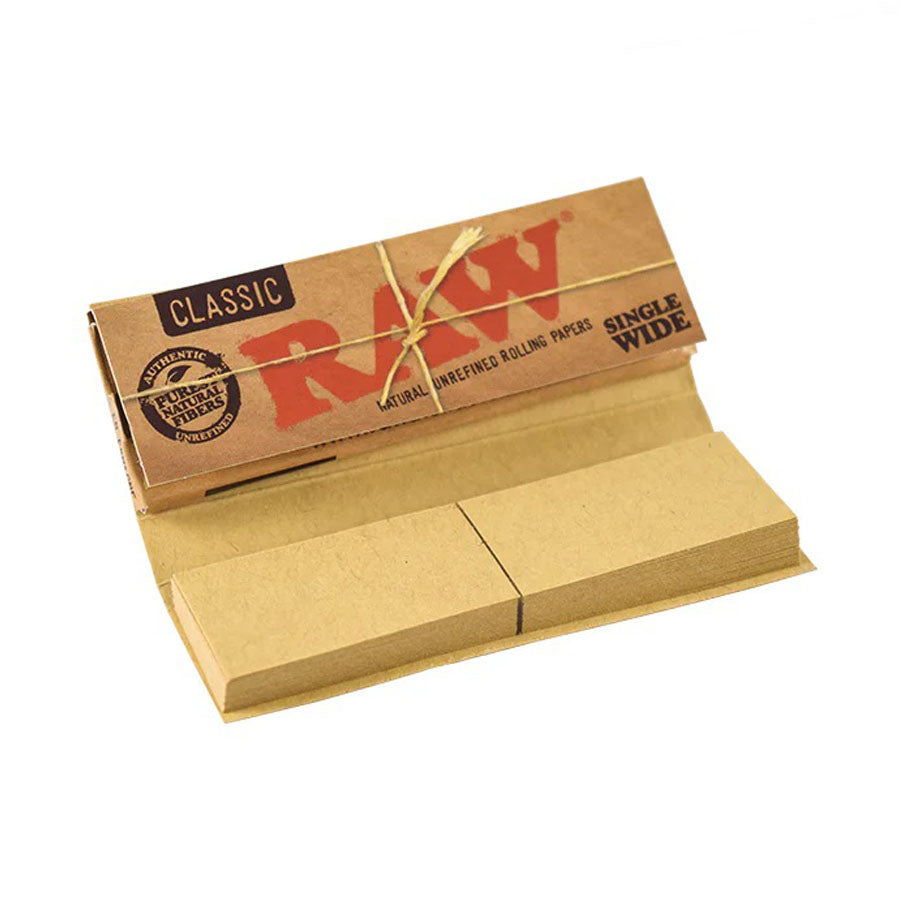 RAW | Classic Connoisseur Single wide Rolling Paper w/Tips - 24 packs [CP1213]