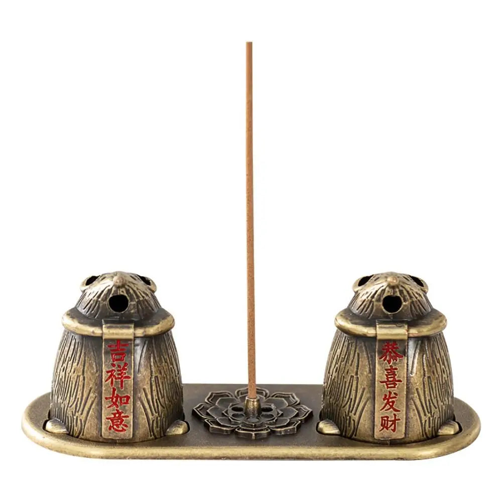 Chinese Style Incense Burner Zinc Alloy Vertical Indoor Aromatherapy Good Symbolism Accessories Incense Burning Gifts