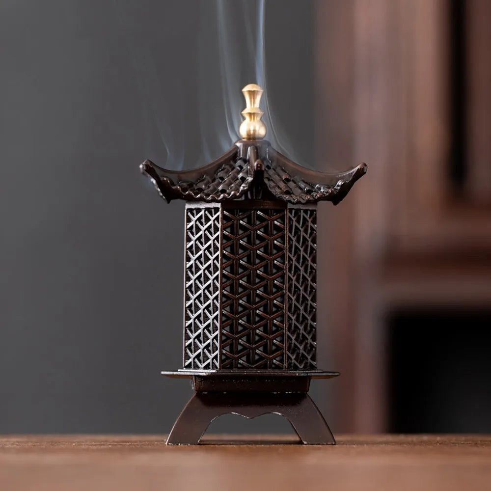 Chinese Style Incense Burner Zinc Alloy Vertical Indoor Aromatherapy Good Symbolism Accessories Incense Burning Gifts