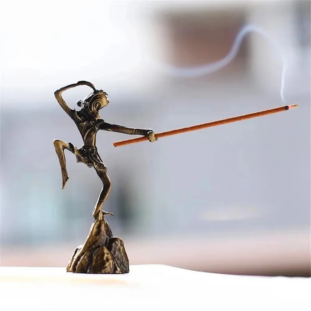 Incense Censer Stick Holder Stand Portable Monkey King Ornaments Mini Tea Ceremony Accessories Home Office Decoration مباخر 버너