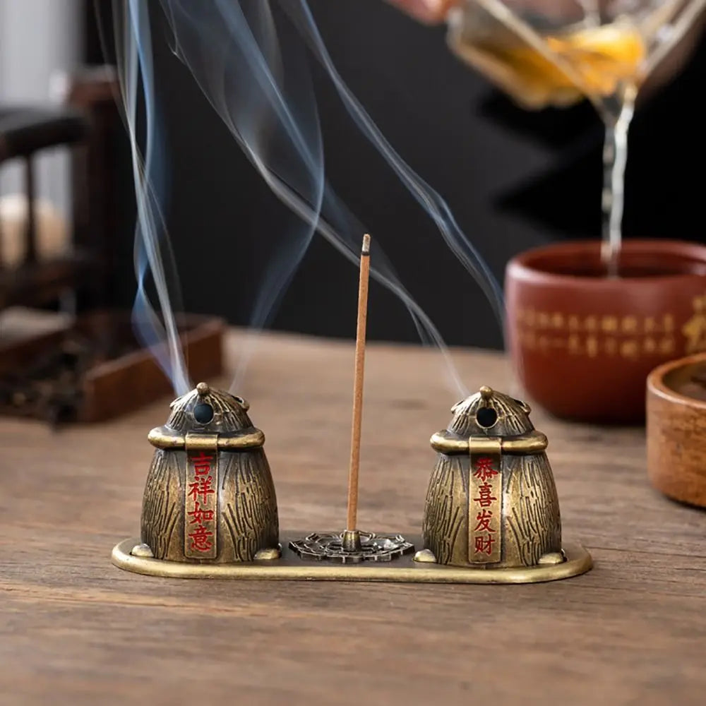 Chinese Style Incense Burner Zinc Alloy Vertical Indoor Aromatherapy Good Symbolism Accessories Incense Burning Gifts