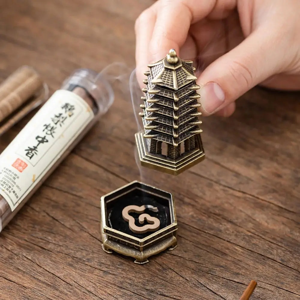 Chinese Style Incense Burner Zinc Alloy Vertical Indoor Aromatherapy Good Symbolism Accessories Incense Burning Gifts