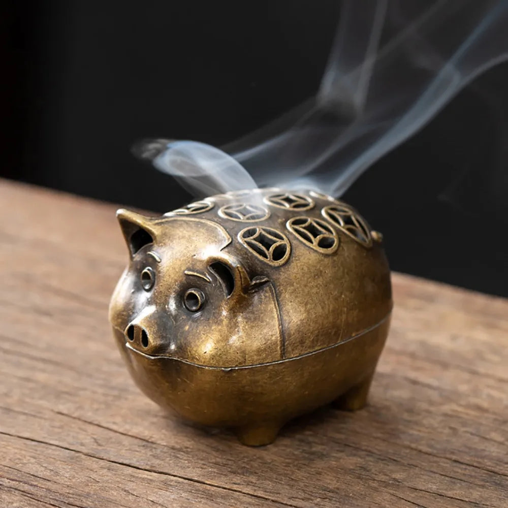 Chinese Style Incense Burner Zinc Alloy Vertical Indoor Aromatherapy Good Symbolism Accessories Incense Burning Gifts