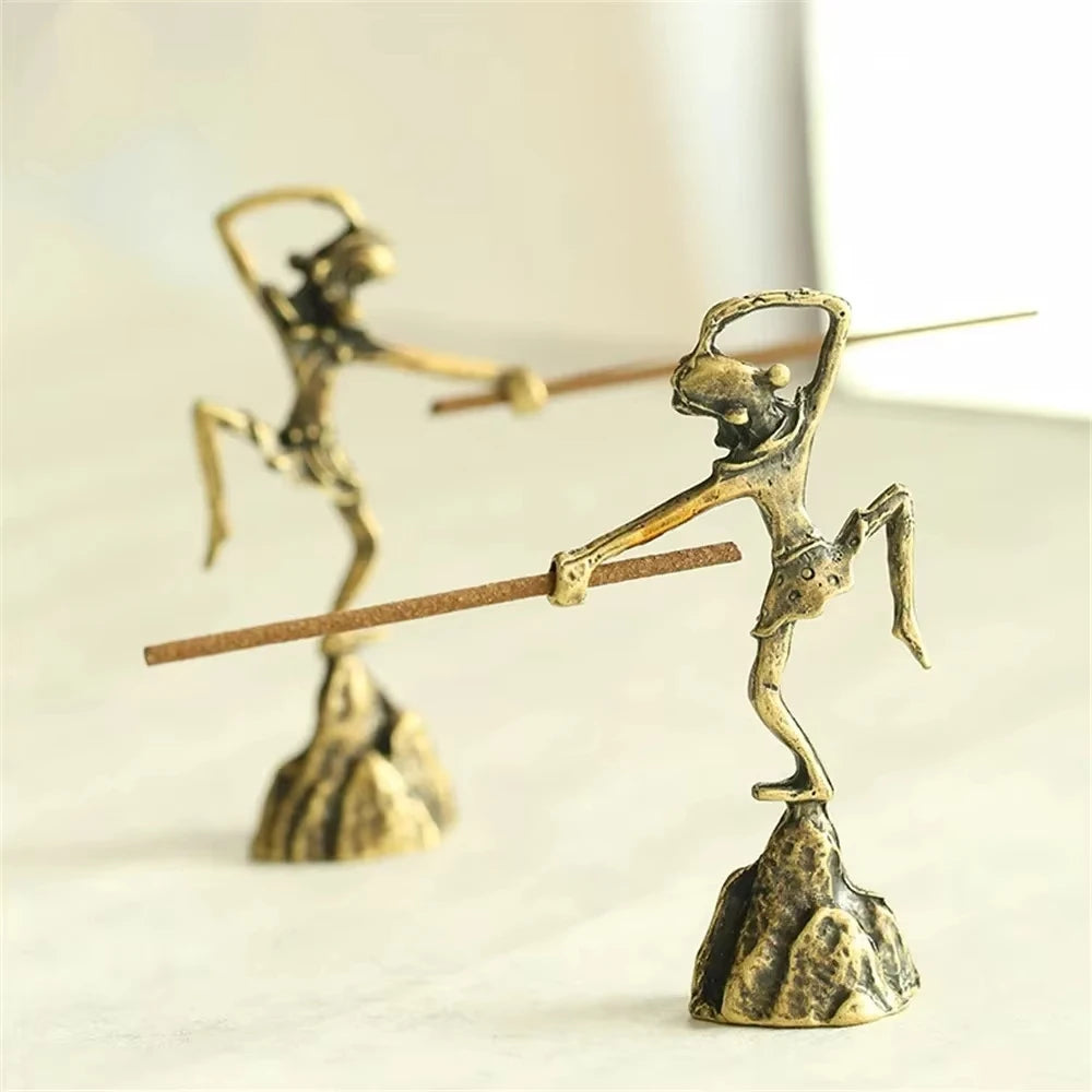 Incense Censer Stick Holder Stand Portable Monkey King Ornaments Mini Tea Ceremony Accessories Home Office Decoration مباخر 버너